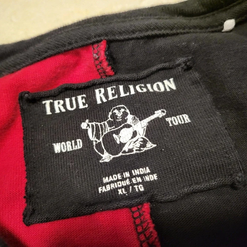 True Religion World Tour 2020 Mens XL Embroidered Heavyweight Long‎ Sleeve Shirt